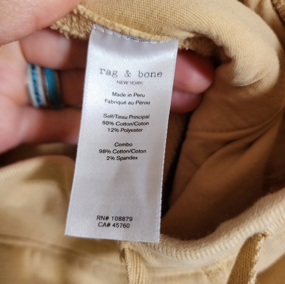 Rag And Bone Yellow Beige Drawcord Joggers Size Small - Picture 9 of 10